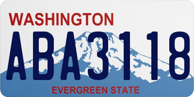 WA license plate ABA3118