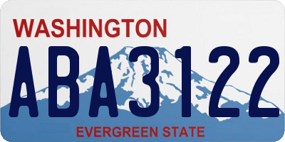 WA license plate ABA3122