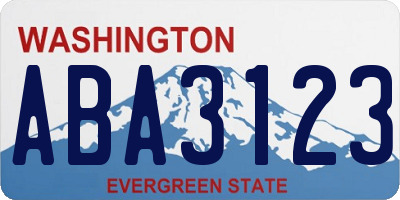 WA license plate ABA3123