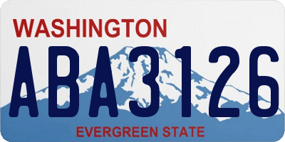 WA license plate ABA3126