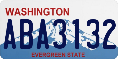 WA license plate ABA3132