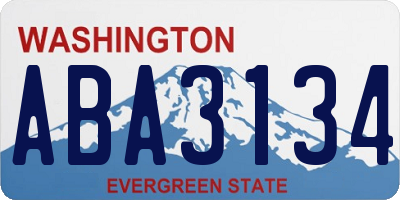 WA license plate ABA3134