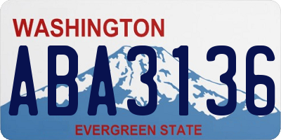 WA license plate ABA3136