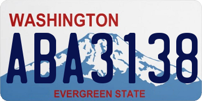 WA license plate ABA3138