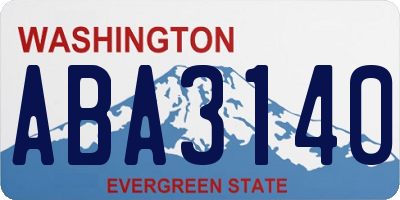 WA license plate ABA3140