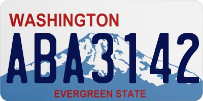 WA license plate ABA3142