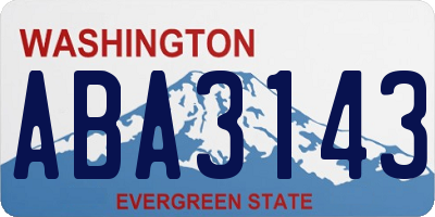 WA license plate ABA3143