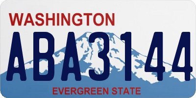 WA license plate ABA3144