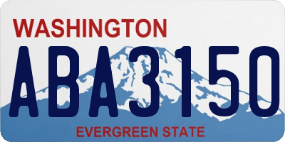 WA license plate ABA3150