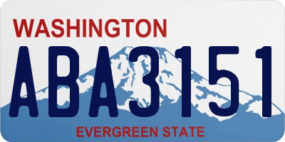 WA license plate ABA3151