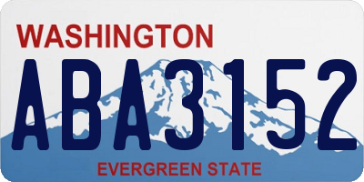 WA license plate ABA3152