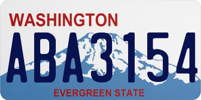 WA license plate ABA3154