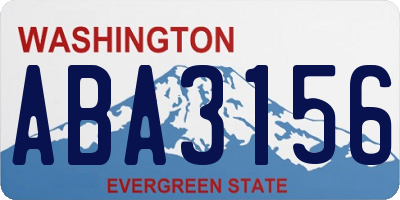 WA license plate ABA3156