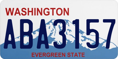 WA license plate ABA3157