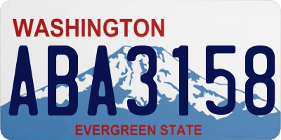 WA license plate ABA3158