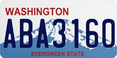 WA license plate ABA3160