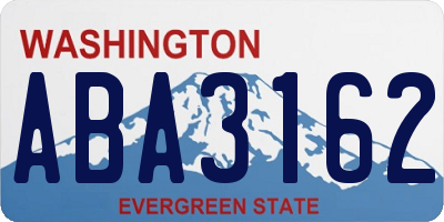 WA license plate ABA3162