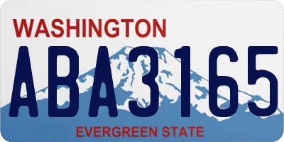 WA license plate ABA3165