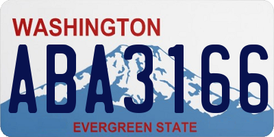 WA license plate ABA3166