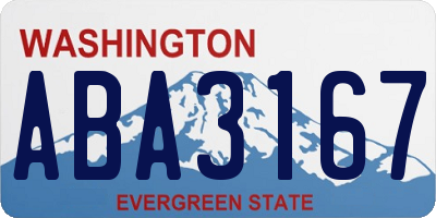 WA license plate ABA3167