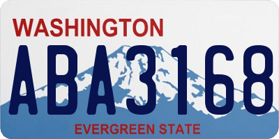 WA license plate ABA3168