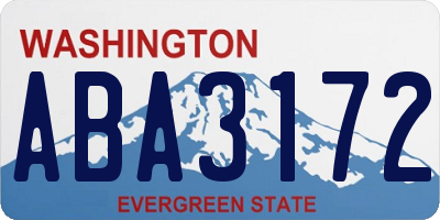 WA license plate ABA3172