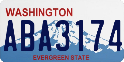 WA license plate ABA3174