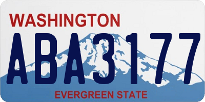 WA license plate ABA3177