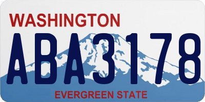 WA license plate ABA3178