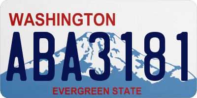 WA license plate ABA3181