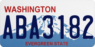 WA license plate ABA3182