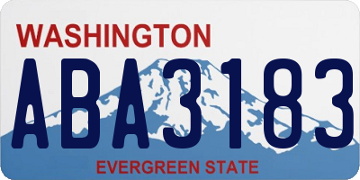 WA license plate ABA3183