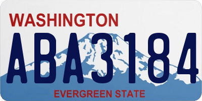 WA license plate ABA3184