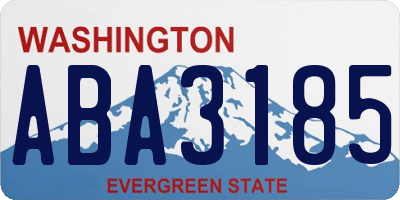 WA license plate ABA3185