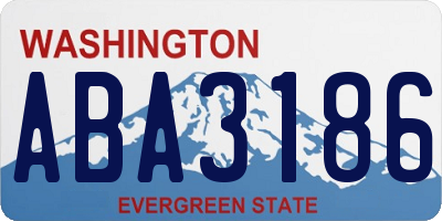 WA license plate ABA3186