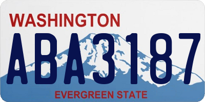 WA license plate ABA3187