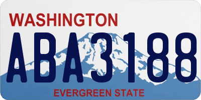 WA license plate ABA3188