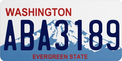 WA license plate ABA3189