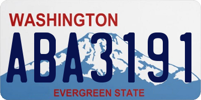 WA license plate ABA3191