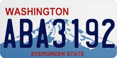 WA license plate ABA3192