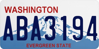 WA license plate ABA3194