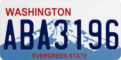 WA license plate ABA3196