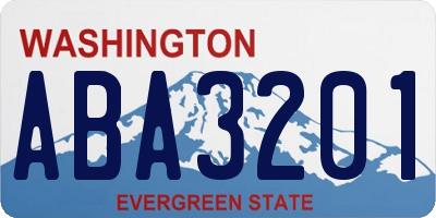 WA license plate ABA3201