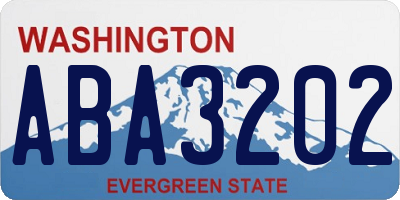 WA license plate ABA3202