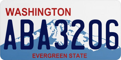 WA license plate ABA3206