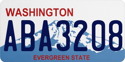 WA license plate ABA3208