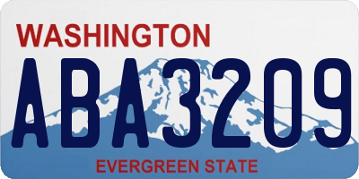 WA license plate ABA3209