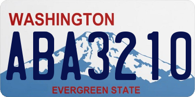 WA license plate ABA3210