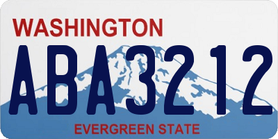 WA license plate ABA3212