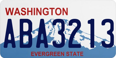 WA license plate ABA3213